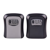 Key Lock Box Wall Mounted Aluminum Alloy Key Safe 4-digit Password Storage Box Weatherproof  Outdoor