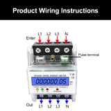 3 Phase 4 Wire Energy Meter 220/380V 5-80A Energy Consumption KWh Meter DIN Rail Installation Digital Electric Power Meter