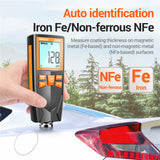 Digital Backlight LCD Film Thickness Meter Car Paint Thickness Tester Coating Thickness Gauge 0~1500µm FE/NFE Measuring Tools