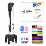 3D Pen With 12 Colors PLA Filament Printing Pen Support ABS and PLA Kids Diy Drawing Pen With LCD Display