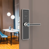 Tuya Fingerprint Electronic RF Card Password Mechanical Key Smart Door Lock Suitable For Wooden Doors