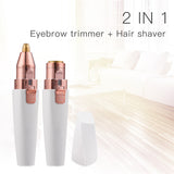 2 in1 Electric Eyebrow Trimmer USB Rechargeable Eye Brows Epilator Face Hair Remover Painless Body Shaver Women Mini Makeup Tool