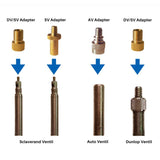Dropship-4 Pack Bicycle Valve Adapter Bicycle Tube Valve Adapter Sv Av Dv Bicycle Pump Ball Pump Needle Inflator Accessories