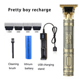 Hairdresser T-shaped bald hair clipper trimmer men's rechargeable lawn mower T-shaped contour hair clipper vintage hair clipper