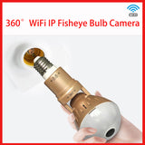 360° WIFI Retractable E27 Smart Fisheye Bulb Camera 1080P Panoramic Universal Dual-light Home Security Lamp Night Vision IP Cam