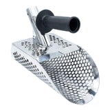Promotion--Sand Scoop for Metal Detecting, Stainless Steel with Hexahedron 7Mm Holes for Beach Treasure Hunting Plastic Handle