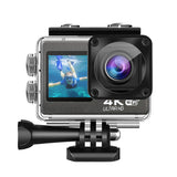 4K / 60Fps 2.0 Inch +1.3 Inch Dual Screen Action Camera 170° Underwater Waterproof Helmet Go Sports Pro Vlog Camera