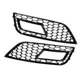 2-pack Black Front Fog Light Grilles for Audi A4 B8.5 2013-2016, Lightweight