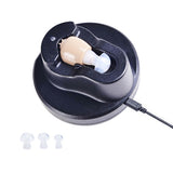 Hearing Aids Volume Adjustable Inner Ear Style Sound Amplifier Rechargeable Ear Hearing Enhancement Device With Recharging Base