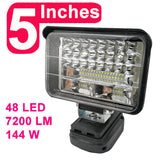 3/5/8 inch 18V LED Light For Makita BL1430 BL1830 Lithium Battery USB Outdoor Flashlight Outdoors Spotlight Lighting With USB