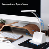 Desk Lamp With Wireless Charger, White Gooseneck Desktop Lamp, Study Lamps For Bedrooms -Desk Lights For Home Office