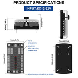 Universal 12 Way  wide voltage and super current fuse box,Can be installed on cars, Yueshu, motorhomes, buses, yachts, boats