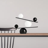 Nordic Marble Glass Metal Table Lamp Balance Ball Villa Hotel Home Art Bedside Desk Lamp Fixture LED Suspension Lamps TA100