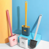 Silicone Toilet Brush With Holder Creative Household Bathroom Quick Cleaning Set Crevice Brush Long Handle Toilet Brush