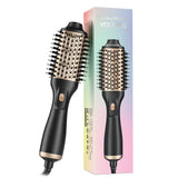 Professional Blowout Hair Dryer Brush Black Gold Dryer and Volumizer Hot Air Brush for Women