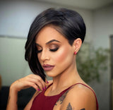New wig women's short hair fashion partial split full top chemical fiber headgear Wigs