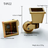 4PCS/Lot Universal Caster Wheels 360 Degree Rotation Round/ Square Cup Brass Heavy Wheel Hardware Movable for Furniture Cabinet