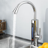 220V 10 A 360 Degree Rotation Kitchen Electric Instant Heating Tap Table Top Digital Water Heater Faucet Waterproof