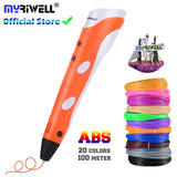 3D Pen Model 3D Printer Drawing Magic Printing Pens With 100M Plastic ABS Filament School Supplies For Kid Birthday Gifts