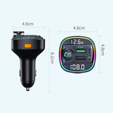 Car FM Transmitter Stereo Receiver MP3 Player Fast Charging Modulator Colorful Light Charger Bluetooth 5.0 Handsfree Car Kit