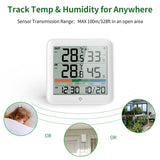 Digital Indoor Outdoor Thermometer Hygrometer - Wireless Temperature Monitor Humidity Gauge For Home Nursery Baby Room