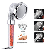 3 Mode Bath Shower Adjustable Jetting Shower Head High Pressure Saving Water Anion Filter Shower SPA Nozzle Bathroom Accessories