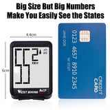 Wireless Bike Computer Bicycle Speedometer Waterproof LCD Stopwatch Backlight AutomaticTime Wake-Up & Multi-Functions Distance