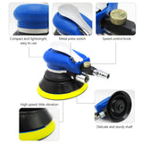 10000rpm Vacuum Air Sander Pneumatic Sander Self-Vacuum Palm Orbital Sander Grinder Polisher Sanding Machine Tool 6''