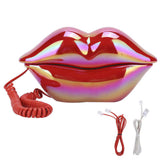 WX-3016 Mouth's Lips Shape Telephone Home Office Desktop Telephone Landline Phone Lip Shaped Phones telefone Red / Purple