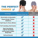 Upgrade Headache&amp; Migraine Relief Ice Hat Adjustable Migraine Ice Head Wrap Flexible Gel Cold Compress Pack for Tension Headache