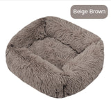 Pet Beds Long Plush Dog Bed Square Solid Color Puppy Beds Mat for Little Medium Large Pets Supplies Winter Warm Bed Cat Cushions