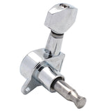 2set Guitar Sealed Small Peg Tuning Pegs Tuners Machine Heads for Acoustic Electric Guitar ( Black 6R&amp;Silver 6R )