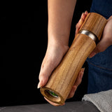 6Inch Wooden Pepper Grinder Set With Wood Holder Manual Salt And Pepper Mills Spice Shaker Grinder Kitchen BBQ Tool