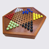 Hexagon Drawer Acrylic Bead Checkers Children Adult Puzzle Hexagon Wooden Checkers Board Set