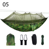 2 Person Portable Outdoor Camping Hammock with Mosquito Net High Strength Parachute Fabric Hanging Bed Hunting Sleeping Swing