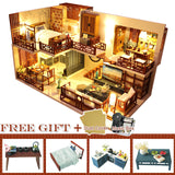 CUTEBEE DIY Dollhouse kit Wooden Doll House Miniature House Furniture Kit Toys for children Christmas Gift TD32