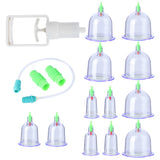 12pcs Chinese Cupping Therapy Set Traditional Biomagnetic Vacuum Cupping Therapy Cup Healthy Body Suction Therapy Massag