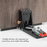 Woodworking Oblique Hole Punch Locator Pocket Hole Jig with Front-Mounted Clamp Drill Guide Tool Kit Aluminum Joinery DIY Tools