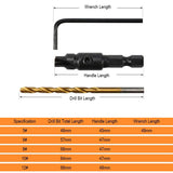 6Pcs Countersink Drill Woodworking Drill Bit Set Drilling Pilot Holes For Screw Sizes hand tool set #5 #6 #8 #10 #12