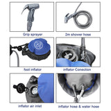 11L PVC Pressure Shower with Foot Pump Lightweight Outdoor Inflatable Shower Pressure Shower Water Bag For Outdoors Beach