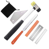 Guitar Luthier Tool Kit Include Fret Rubber Hammer, Guitar Fret Crowning File, Fret Rocker Leveling, 2 Pcs Fingerboard
