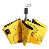 Man Parasol Woman Folding Umbrella Cartoon Personality Black Coating Anti-UV Female Sun Umbrella For Boys Rain Gear Parapluie