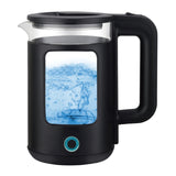 High Boron Glass Electric Tea Kettle, Water Boiler &amp; Heater, 2 L, Auto-Shut off and Boil-Dry Protection, White/Black