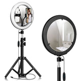 LED Ring Light with Tripod Stand With Makeup Mirror Ring Lamp Selfie Stick Studio Photography Lights For Video Live YouTube