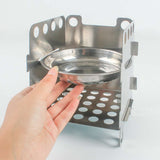 Portable Outdoor Small Firewood BBQ Picnic Stainless Steel Camping Stove Set