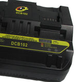 DCB102 Li-Ion Battery Charger Rapid 2 Slide Port 3A Charging Current USB for Dewalt 14.4V 18V Lithium Tool (EU Plug)