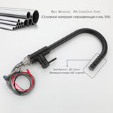 Free Shipping Pull Out Black Sensor Kitchen Faucet Smart Induction Mixer Tap Touch Control Sink Tap 2 Modes Torneira De Cozinha