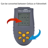 Brand New Generation Digital Thermometer Meter Dual‑Channel LCD Display Temperature Measuring Equipment HS6802