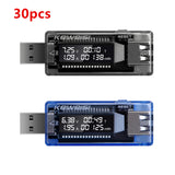 30pcs USB Tester Current Voltage Charger Capacity Tester Volt Current Voltage Meter Mobile Power Detector Battery Test Wholesale