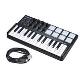 WORLDE Panda MINI 25-Key MIDI Controller Ultra-Portable USB MIDI Keyboard with 8 Colorful Backlit Trigger Pads Plug and Play
